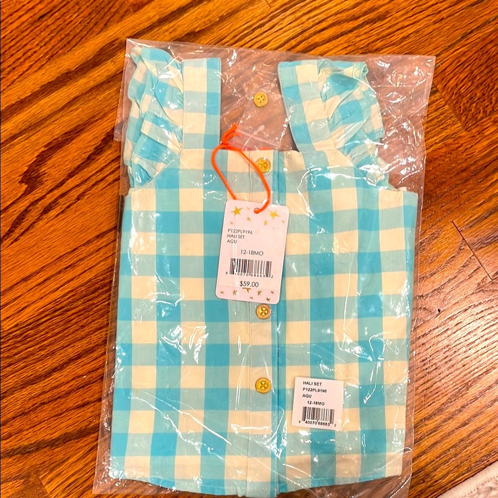 Blue and White Checkered Baby Dress